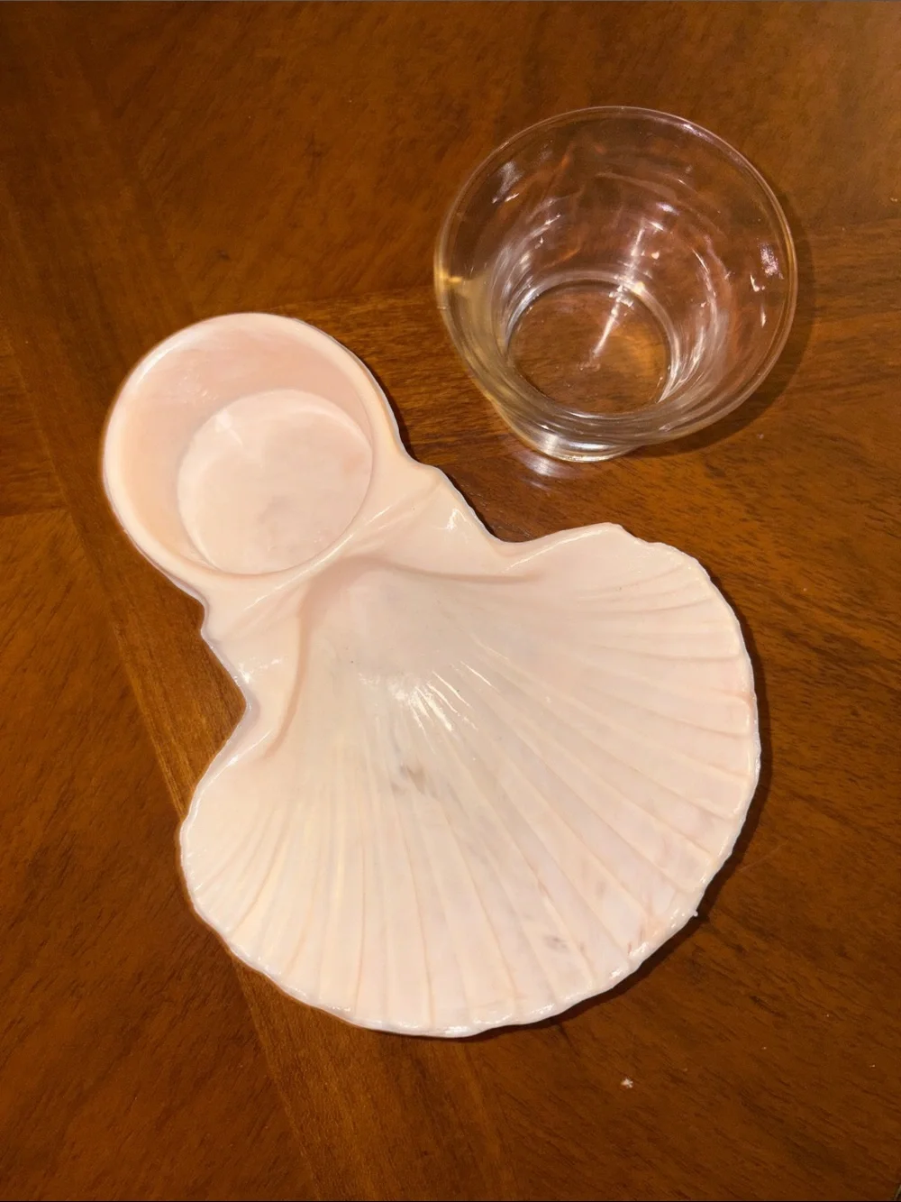 Vintage MCM KAROFF Sea-Servers Set of-6 Cocktail Pale Pink Shell Seafood Shrimp